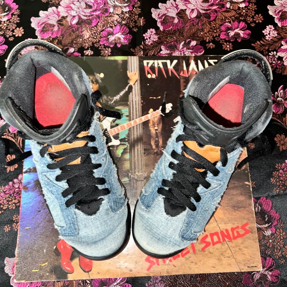 Rare Blue and black Jordan 6 denim